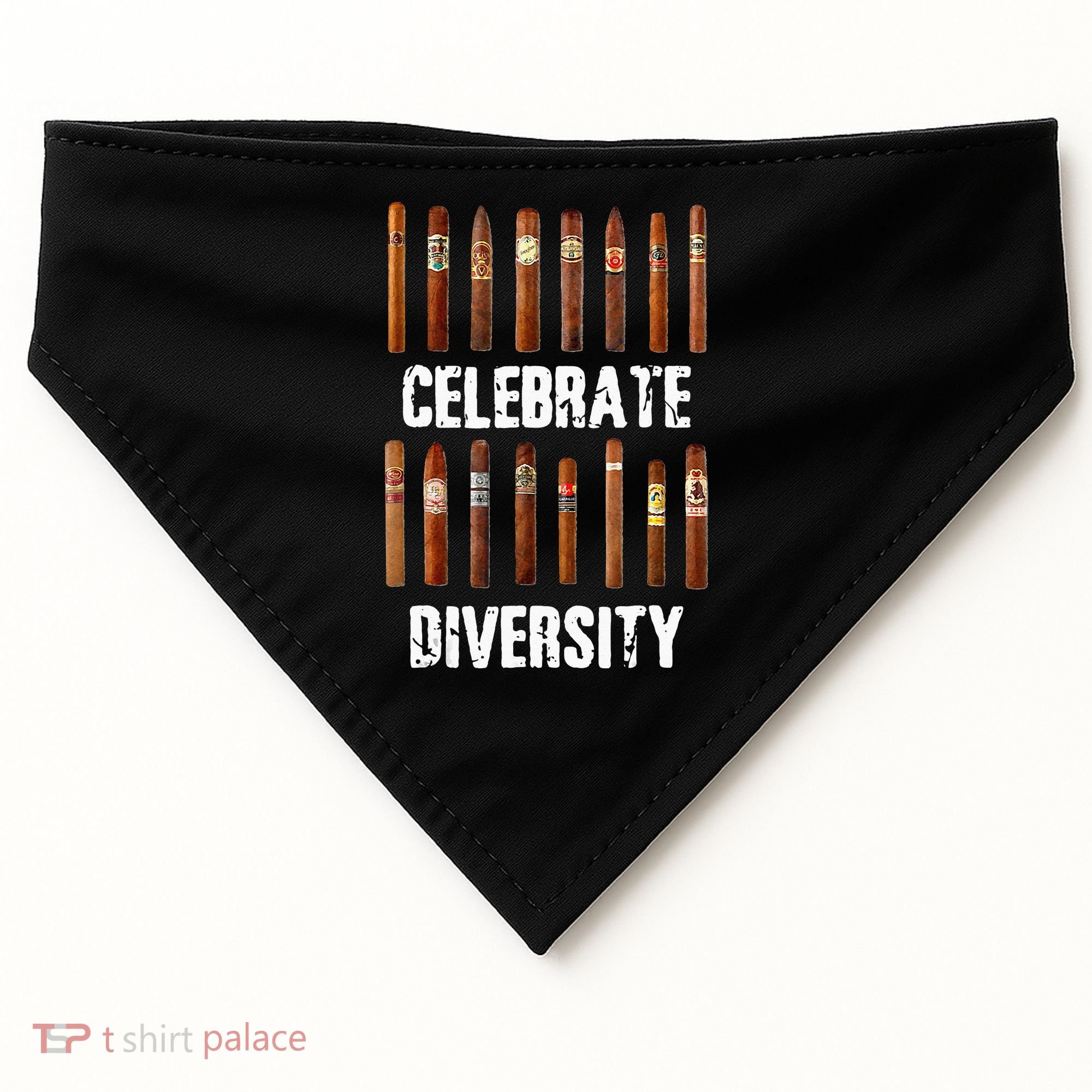 Celebrate Diversity Smoke Cigars Cigar Smoking USA-Made Doggie Bandana