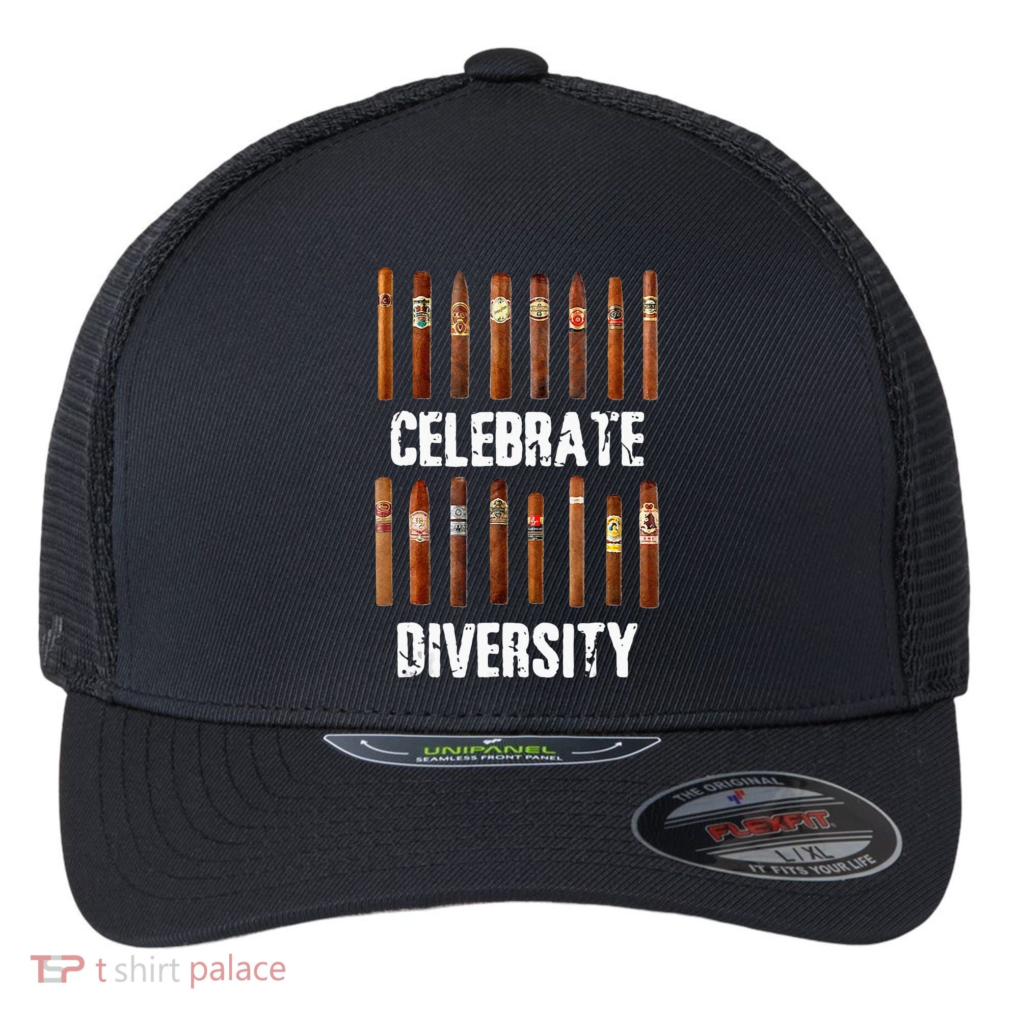 Celebrate Diversity Smoke Cigars Cigar Smoking Flexfit Unipanel Trucker Cap