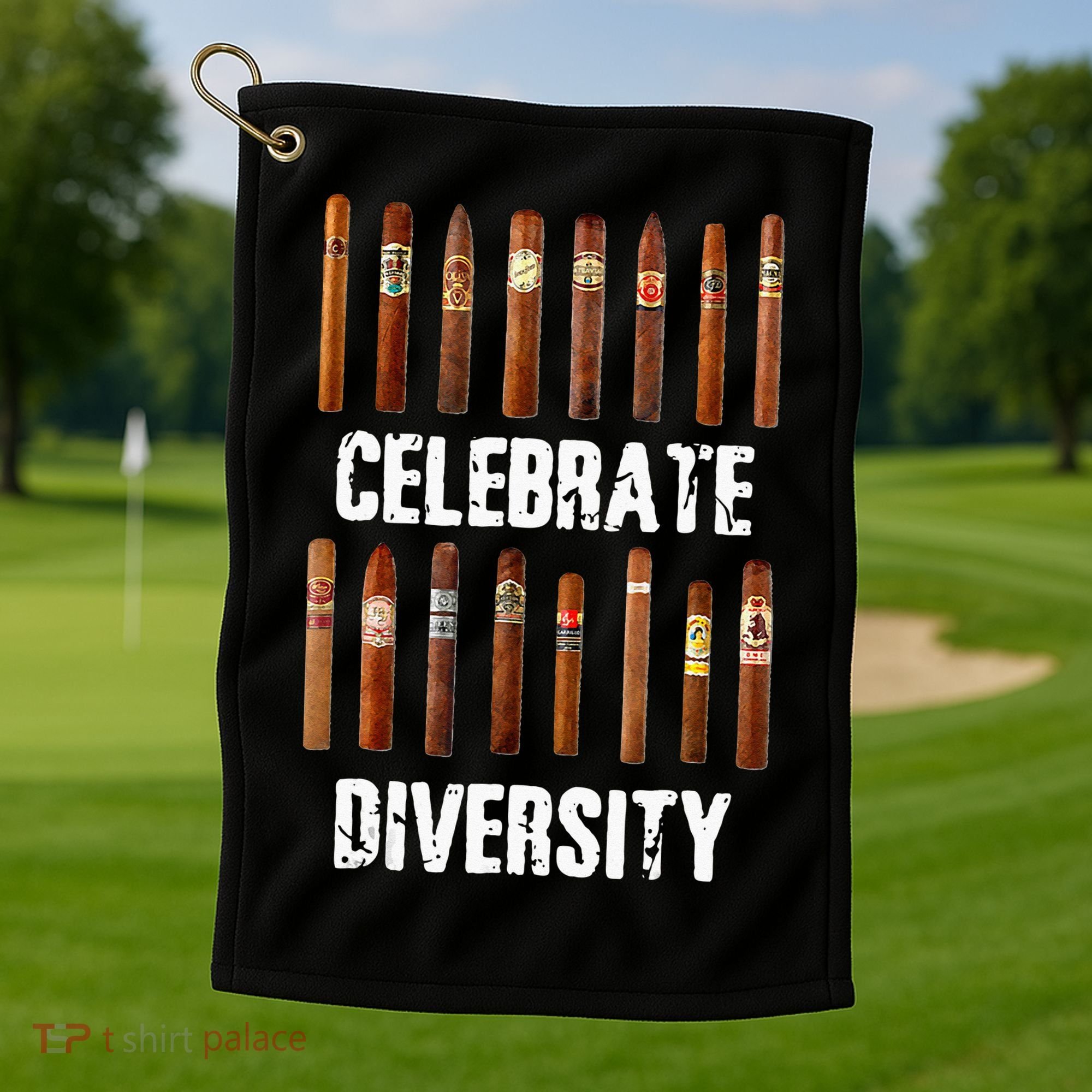 Celebrate Diversity Smoke Cigars Cigar Smoking Golf Towel