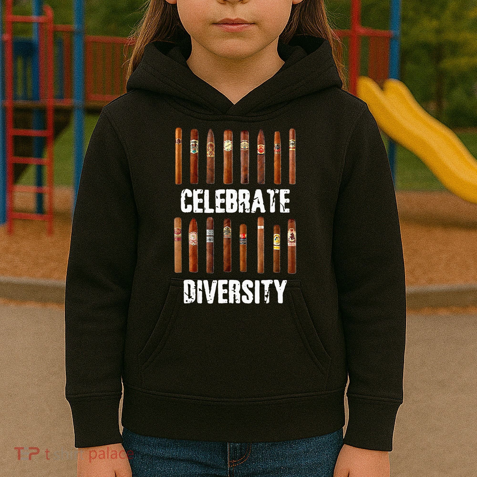 Celebrate Diversity Smoke Cigars Cigar Smoking Kids Hoodie