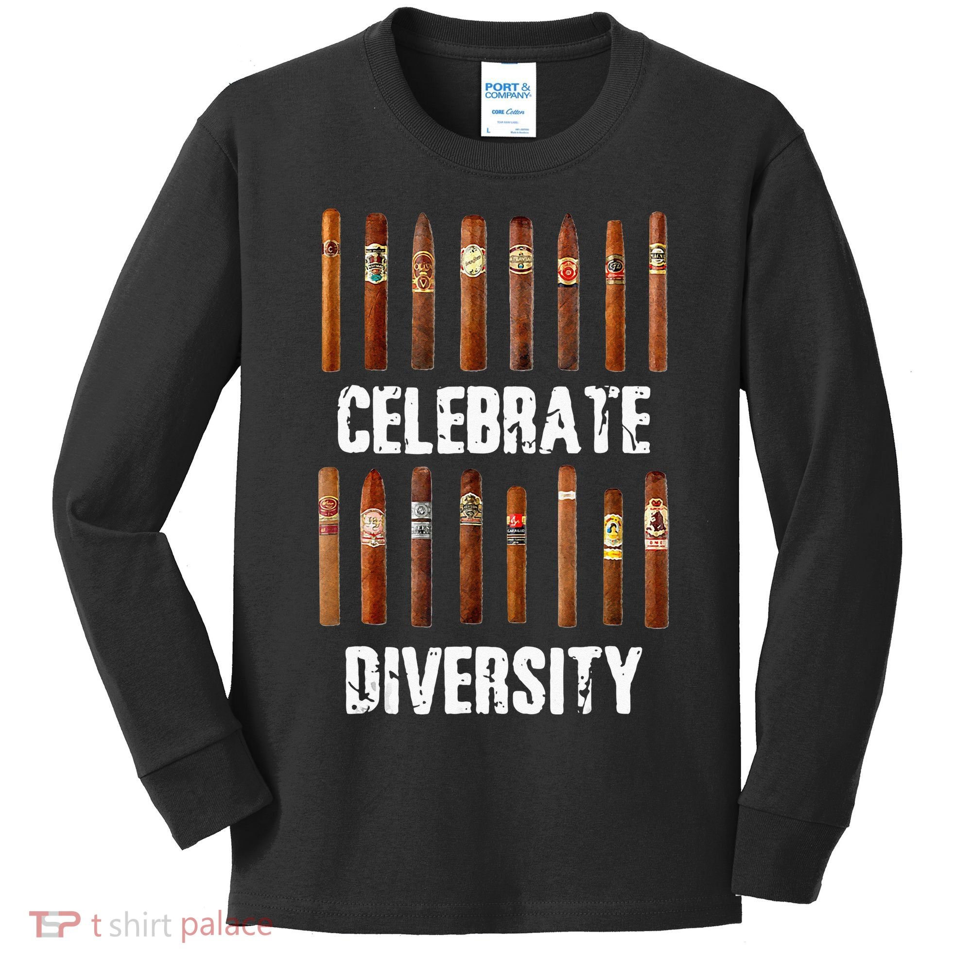 Celebrate Diversity Smoke Cigars Cigar Smoking Kids Long Sleeve Shirt