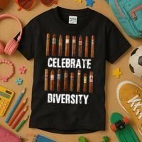 Celebrate Diversity Smoke Cigars Cigar Smoking Kids T-Shirt thumb 3