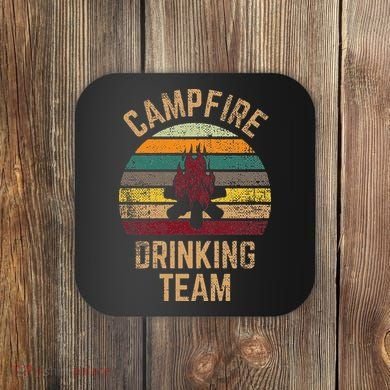Campfire Drinking Team Beer Alcohol Funny Camping Coaster