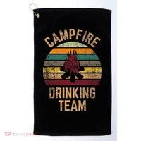 Campfire Drinking Team Beer Alcohol Funny Camping Golf Towel thumb 0