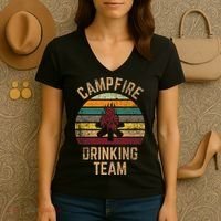 Campfire Drinking Team Beer Alcohol Funny Camping Women's V-Neck T-Shirt thumb 3