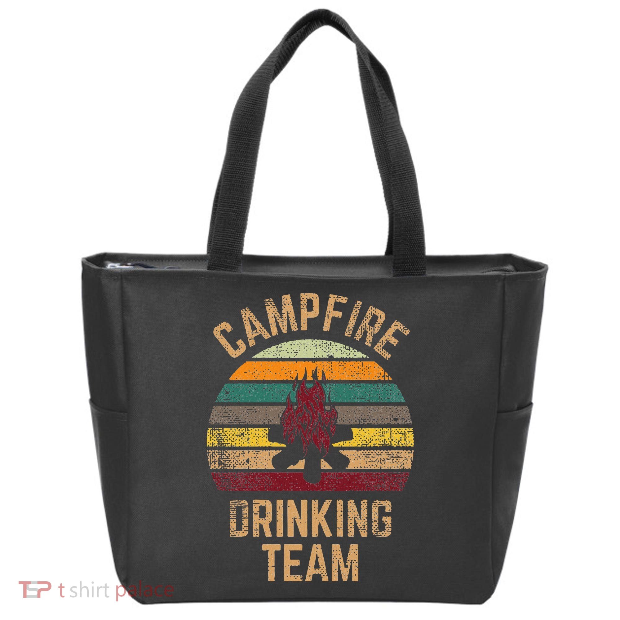 Campfire Drinking Team Beer Alcohol Funny Camping Tote Bag