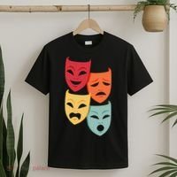 Colorful Drama Theater Comedy Tragedy Masks Actor Novelty T-Shirt thumb 2