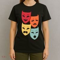Colorful Drama Theater Comedy Tragedy Masks Actor Novelty T-Shirt thumb 4