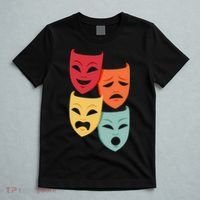 Colorful Drama Theater Comedy Tragedy Masks Actor Novelty T-Shirt thumb 5