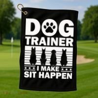 Cool Dog Trainer Dog Training Agility Class Cool Gift Golf Towel thumb 1