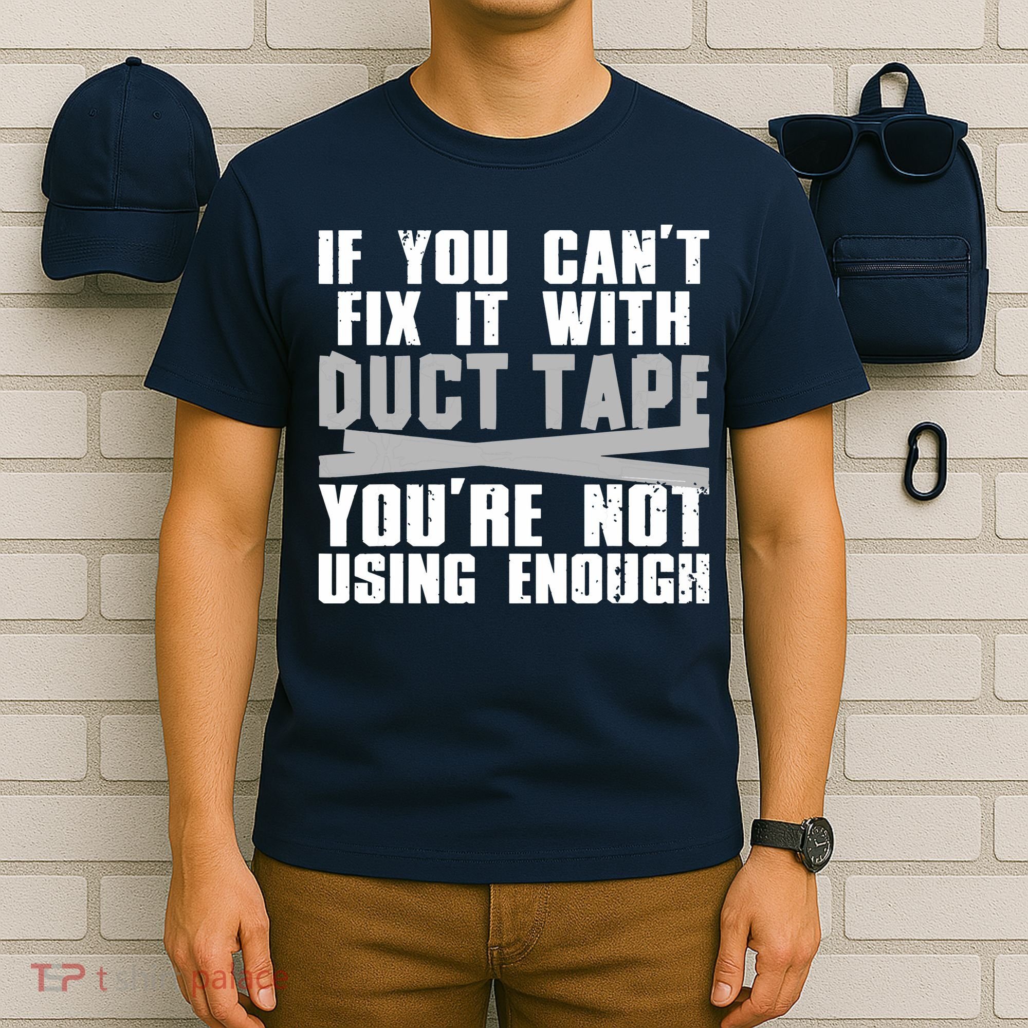 Cute Duct Tape Art For Men Women Engineer Humorous Saying T-Shirt