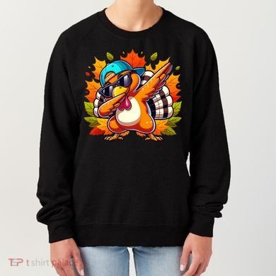 Cute Dabbing Thanksgiving Turkey Fall Vibes Women's Sweatshirt