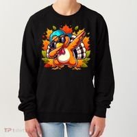 Cute Dabbing Thanksgiving Turkey Fall Vibes Women's Sweatshirt thumb 0