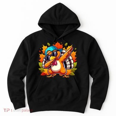 Cute Dabbing Thanksgiving Turkey Fall Vibes Hoodie
