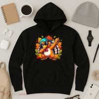 Cute Dabbing Thanksgiving Turkey Fall Vibes Hoodie thumb 3