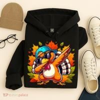 Cute Dabbing Thanksgiving Turkey Fall Vibes Hoodie thumb 4