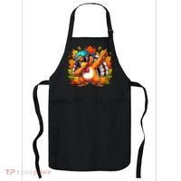 Cute Dabbing Thanksgiving Turkey Fall Vibes Apron thumb 0