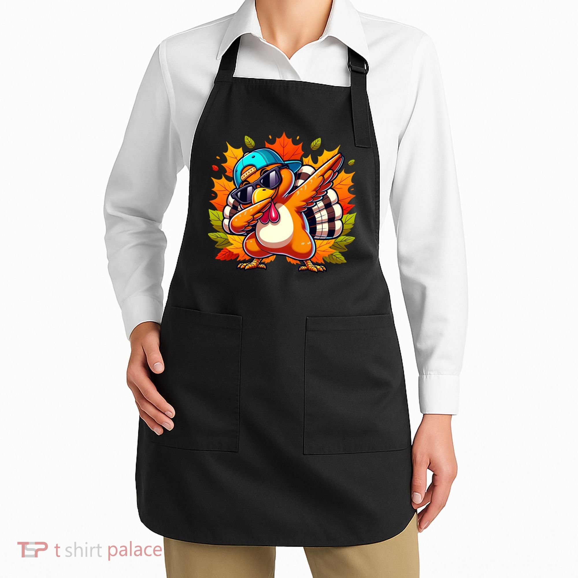 Cute Dabbing Thanksgiving Turkey Fall Vibes Apron
