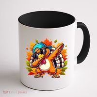 Cute Dabbing Thanksgiving Turkey Fall Vibes Coffee Mug thumb 1