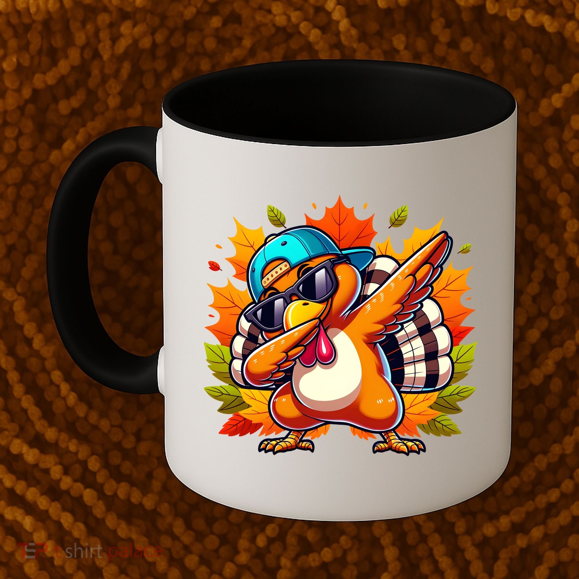 Cute Dabbing Thanksgiving Turkey Fall Vibes Coffee Mug