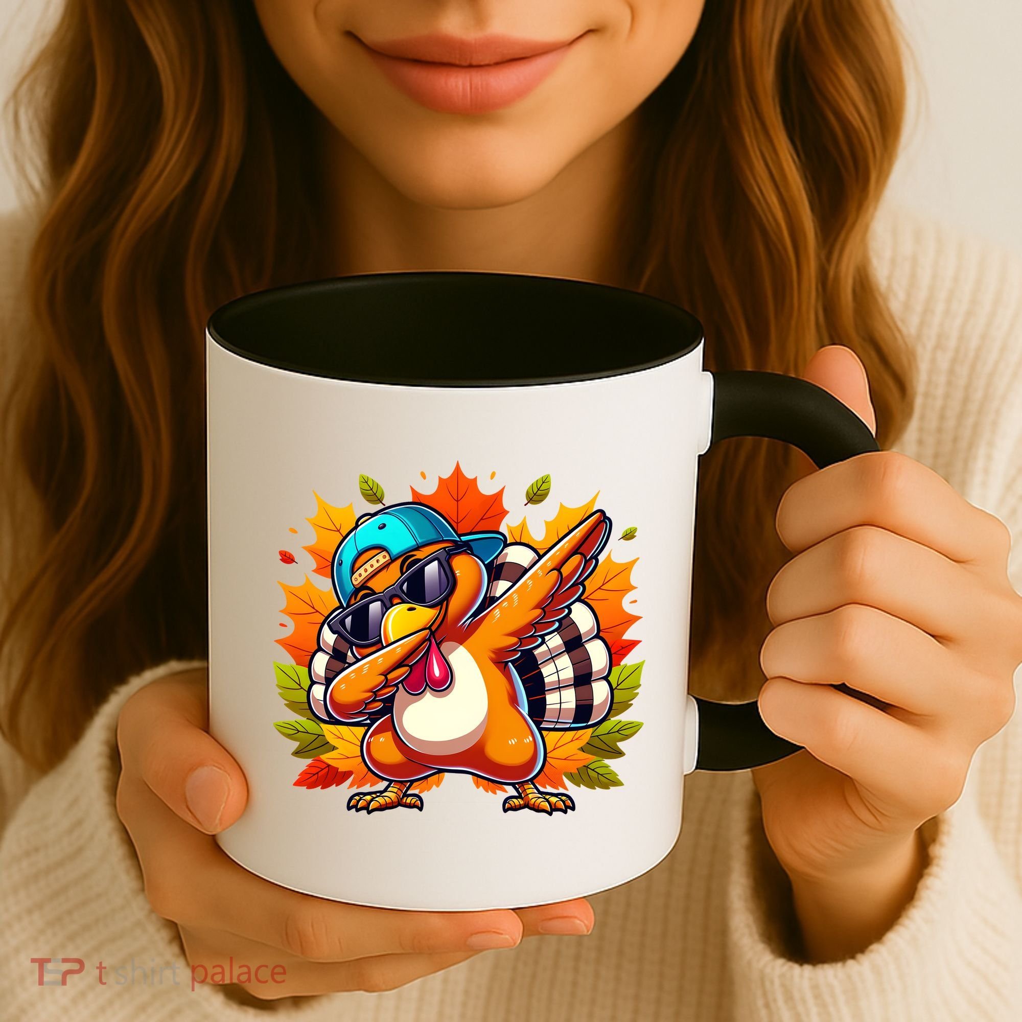 Cute Dabbing Thanksgiving Turkey Fall Vibes Coffee Mug