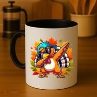 Cute Dabbing Thanksgiving Turkey Fall Vibes Coffee Mug thumb 4