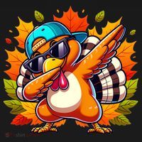 Cute Dabbing Thanksgiving Turkey Fall Vibes Pajama Set thumb 2