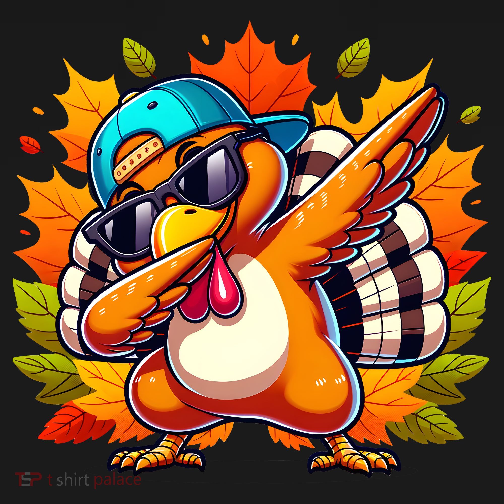 Cute Dabbing Thanksgiving Turkey Fall Vibes Pajama Set