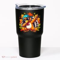 Cute Dabbing Thanksgiving Turkey Fall Vibes Tumbler thumb 0