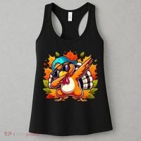 Cute Dabbing Thanksgiving Turkey Fall Vibes Women's Tank Top thumb 3