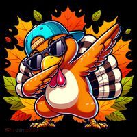 Cute Dabbing Thanksgiving Turkey Fall Vibes Toddler Hoodie thumb 2