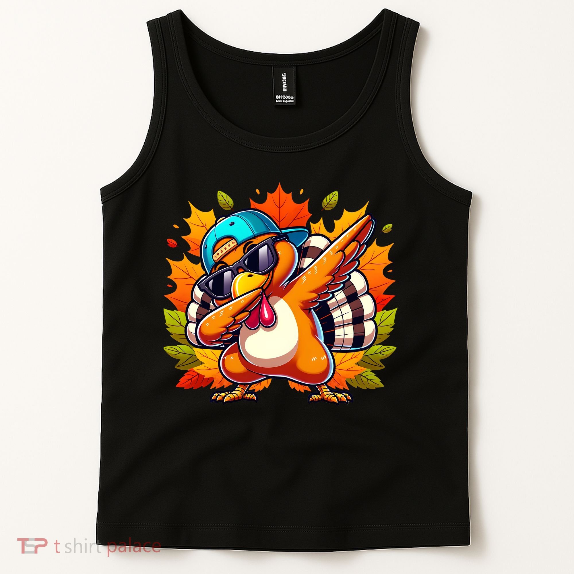 Cute Dabbing Thanksgiving Turkey Fall Vibes Tank Top