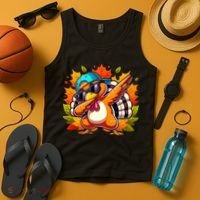 Cute Dabbing Thanksgiving Turkey Fall Vibes Tank Top thumb 4