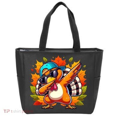 Cute Dabbing Thanksgiving Turkey Fall Vibes Tote Bag
