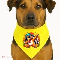 Cute Dabbing Thanksgiving Turkey Fall Vibes USA-Made Doggie Bandana thumb 1