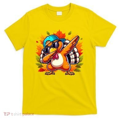 Cute Dabbing Thanksgiving Turkey Fall Vibes T-Shirt