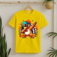 Cute Dabbing Thanksgiving Turkey Fall Vibes T-Shirt thumb 2