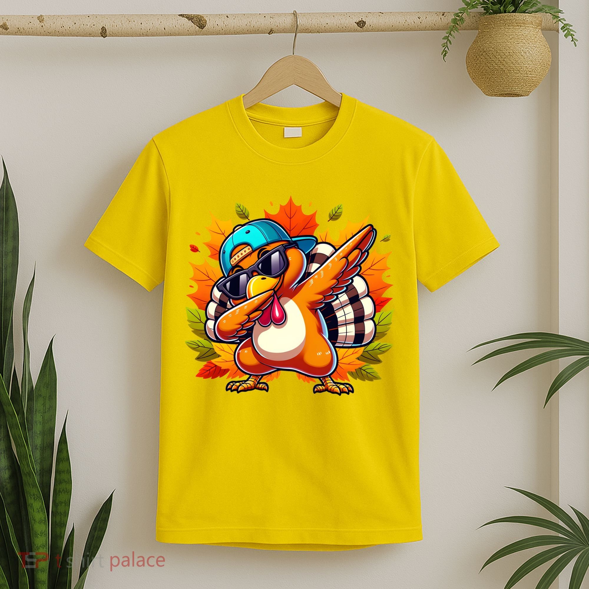 Cute Dabbing Thanksgiving Turkey Fall Vibes T-Shirt