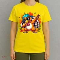 Cute Dabbing Thanksgiving Turkey Fall Vibes T-Shirt thumb 4