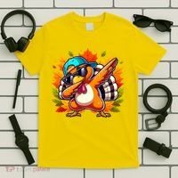 Cute Dabbing Thanksgiving Turkey Fall Vibes T-Shirt thumb 5