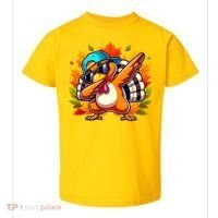 Cute Dabbing Thanksgiving Turkey Fall Vibes Toddler T-Shirt thumb 0