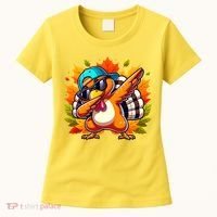 Cute Dabbing Thanksgiving Turkey Fall Vibes Women's T-Shirt thumb 0