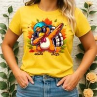 Cute Dabbing Thanksgiving Turkey Fall Vibes Women's T-Shirt thumb 2