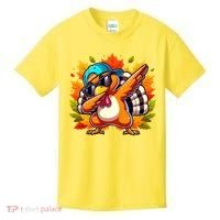Cute Dabbing Thanksgiving Turkey Fall Vibes Kids T-Shirt thumb 0