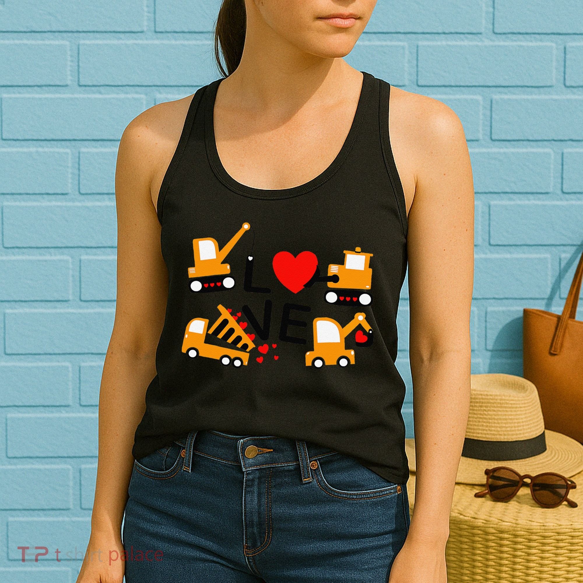 Construction Dump Truck Valentine's Day Of Lover Women's Tank Top
