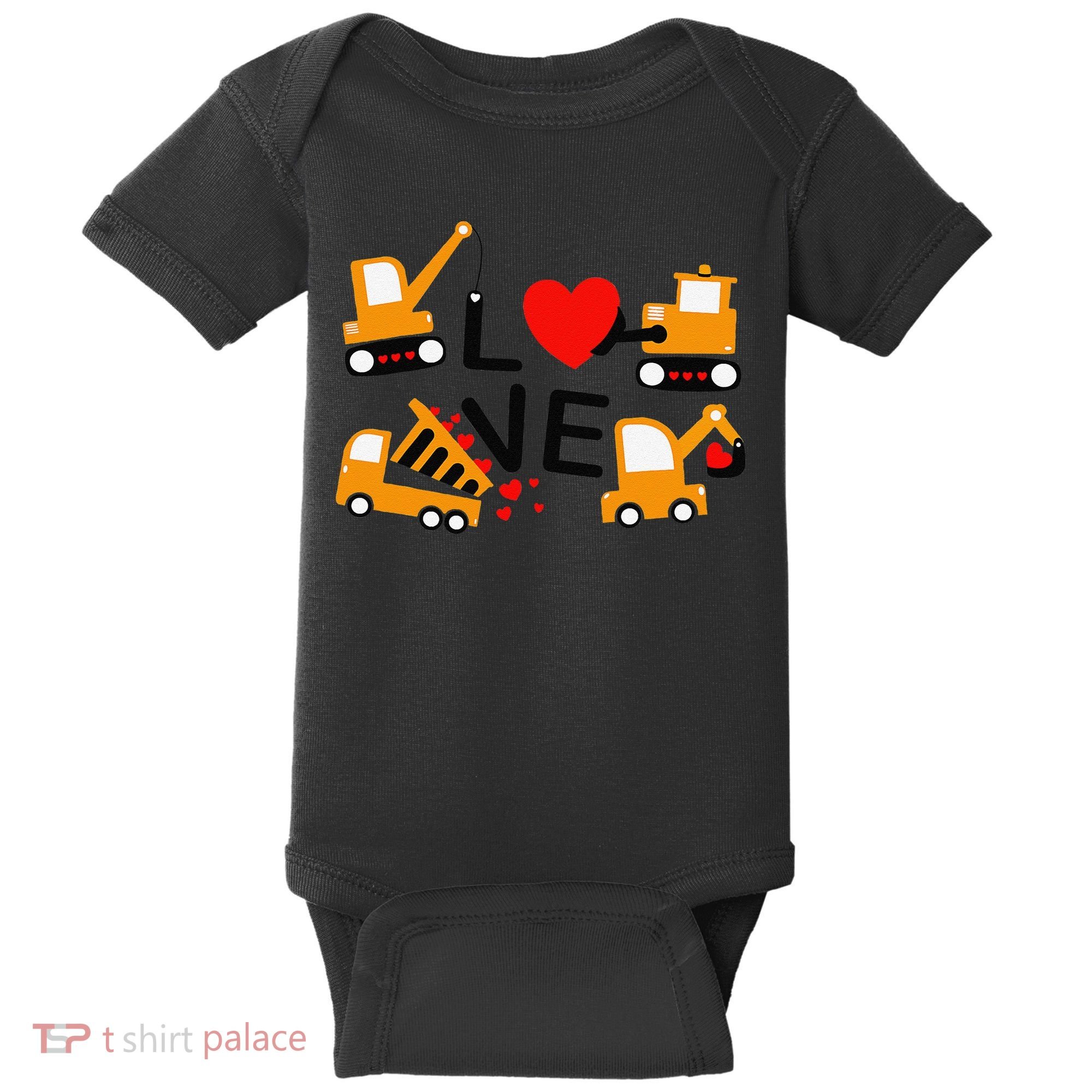 Construction Dump Truck Valentine's Day Of Lover Baby Bodysuit