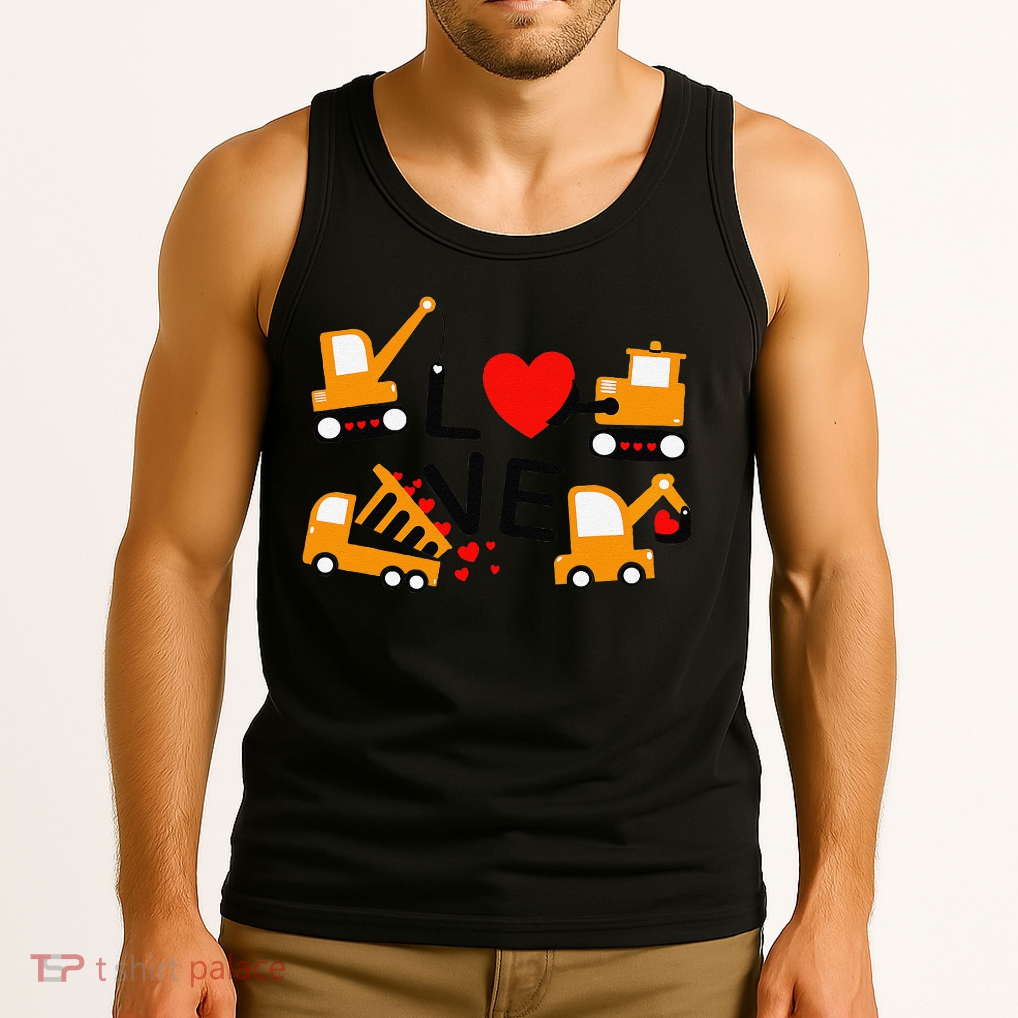 Construction Dump Truck Valentine's Day Of Lover Tank Top