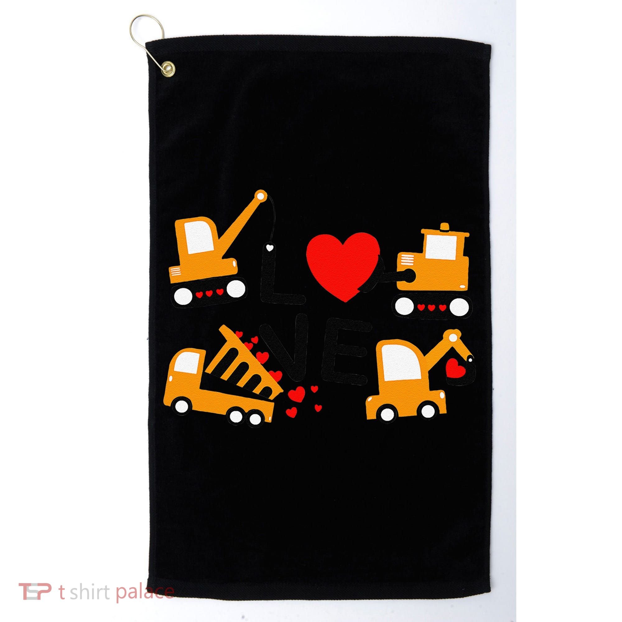 Construction Dump Truck Valentine's Day Of Lover Golf Towel