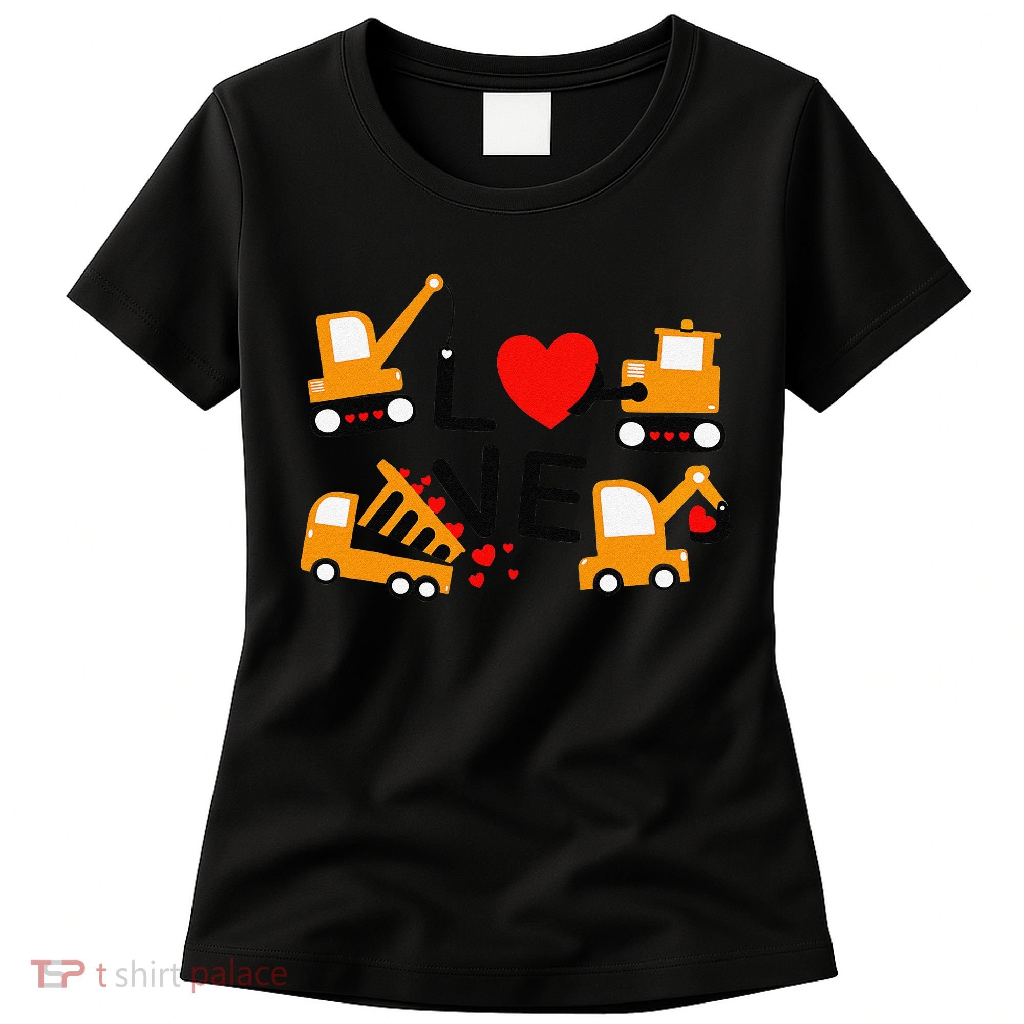 Construction Dump Truck Valentine's Day Of Lover Women's T-Shirt