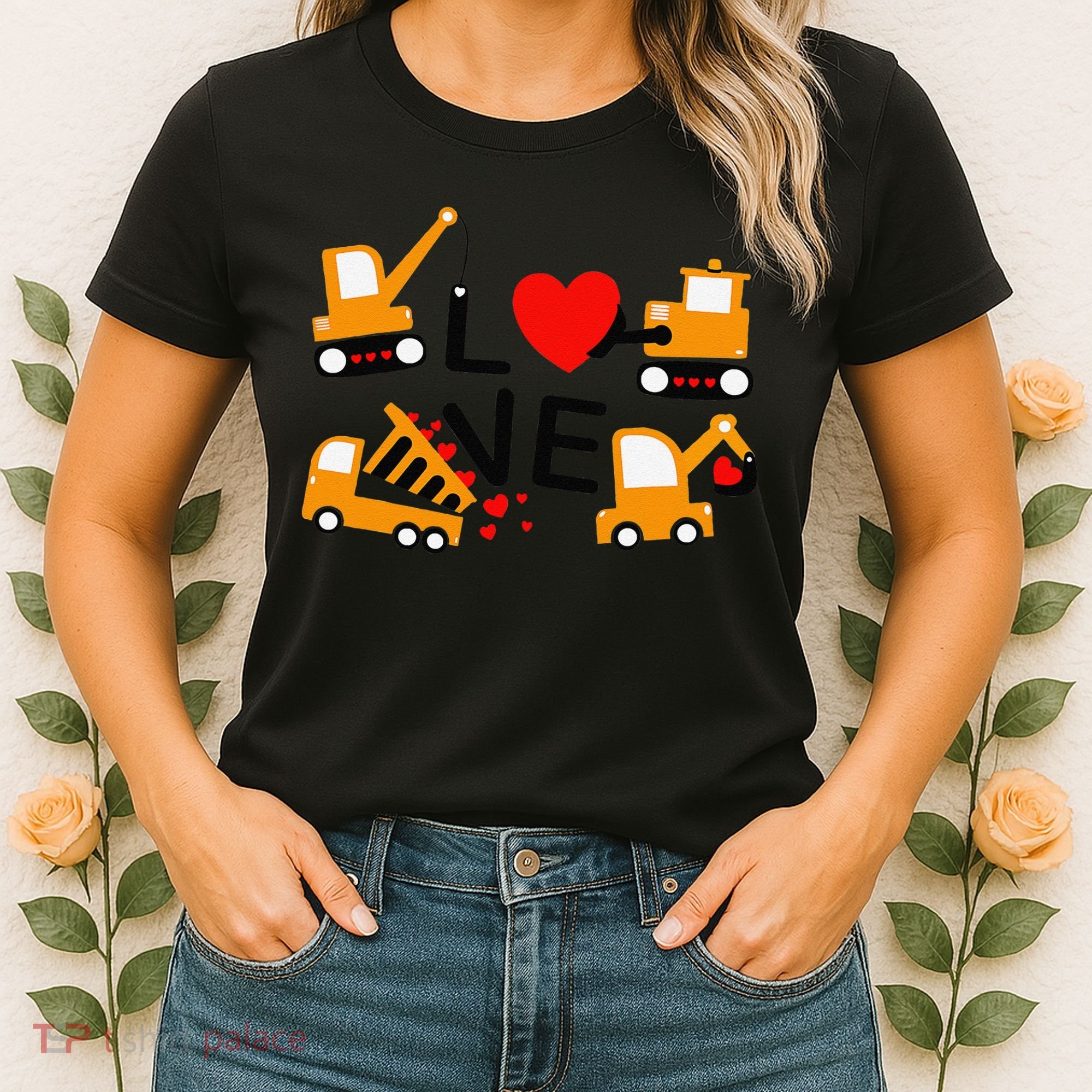 Construction Dump Truck Valentine's Day Of Lover Women's T-Shirt